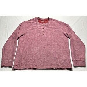 Untuckit Henley Shirt Mens XL X-Large Long Sleeve Cotton Blend Red Urey 40983